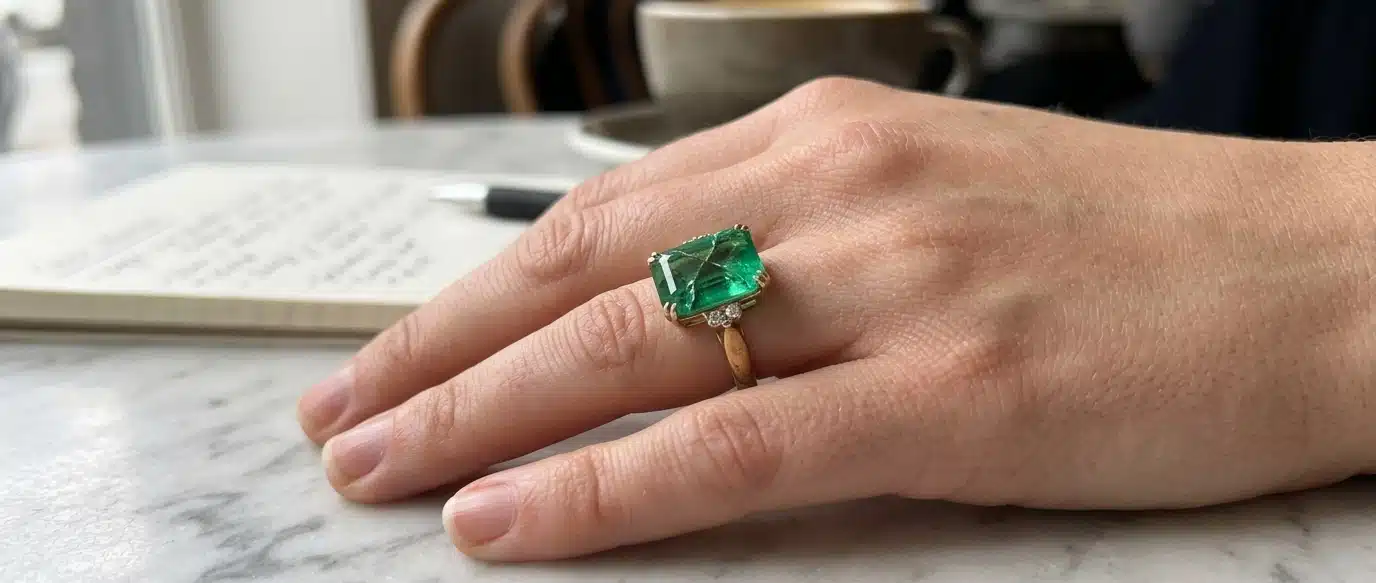 bague annneau luxe émeraude